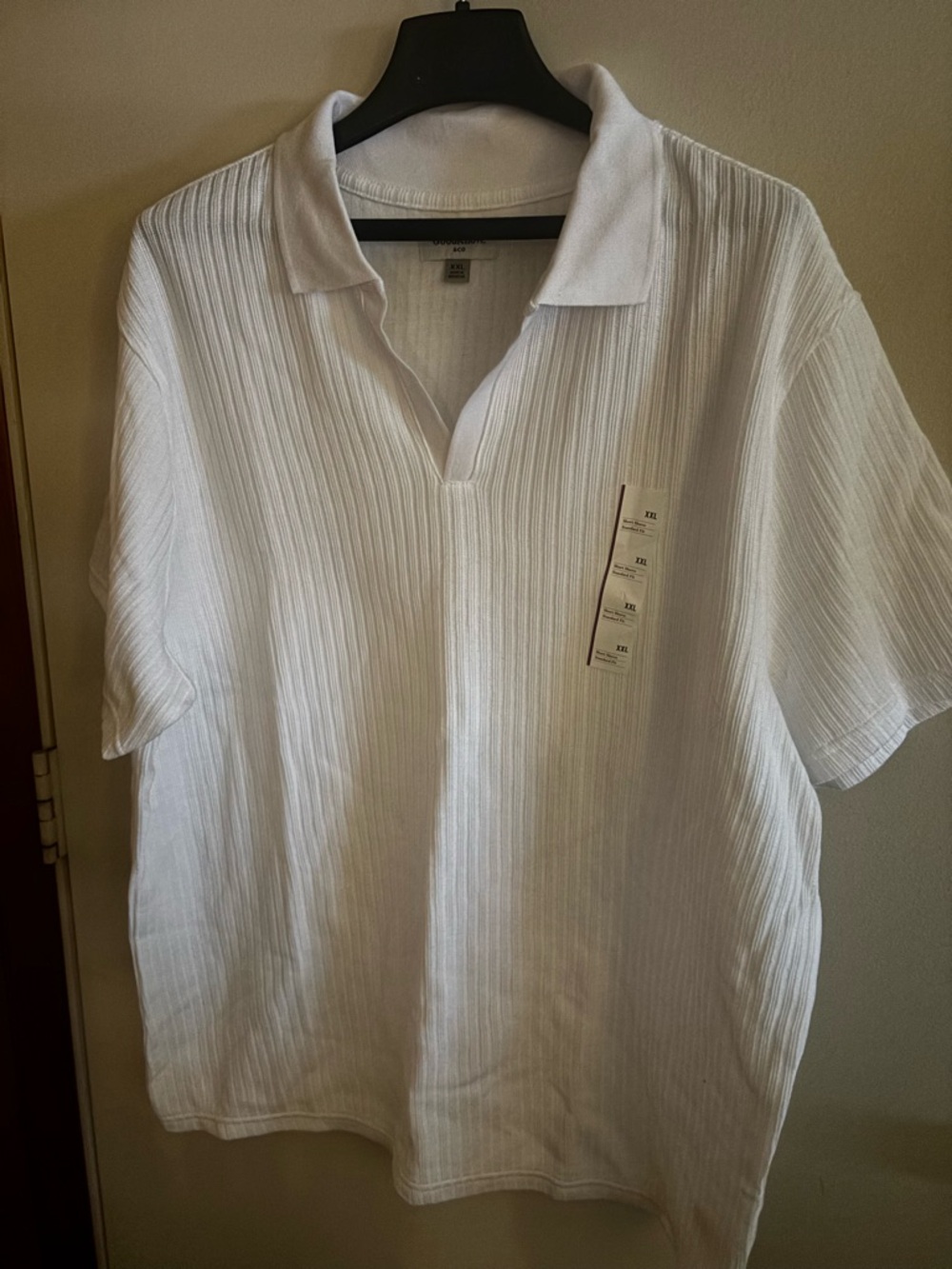Goodfellow and co men’s White Ribbed Polo Shirt - Classic Casual